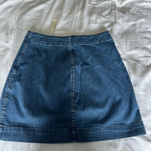 Stretch Denim A - Line Mini Skirt: Asymmetrical Edition - Picture 3 of 8